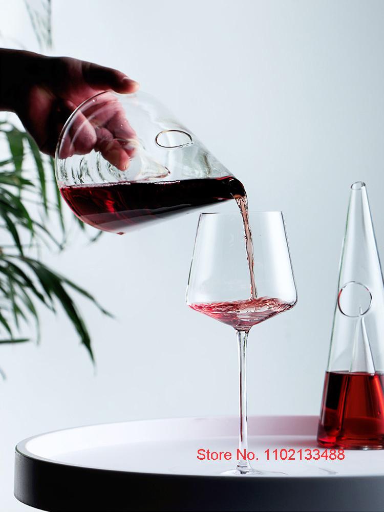 Cone Wine Decanter Separator Bar Accessories High Borosilicate Glass Wine Set Pyramid Waterfall Faster Bordeaux Pourer Aerator