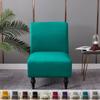 1pc Stretch Removable Armless Chair Cover Anti-dirty Washable Seat Slipcover Solid Color Short Back Chair Case for Banquet El