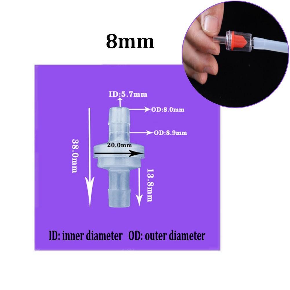 Пластиковый односторонний обратный клапан 3-12 мм для масла, газа, воды Белый клапан