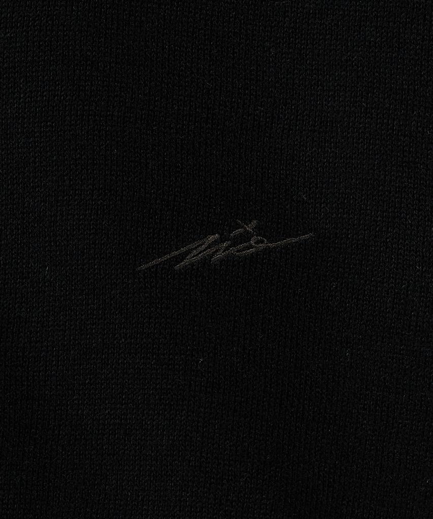ZIOSONGZIO Silk Blend Whole Garment Crew Neck Black Zi2Kt202Bk