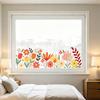 Watercolor Flower Pattern Window Sticker, Transparent Electrostatic Adhesion Glass Decal, Waterproof Scratch-Resistant Decorative Film