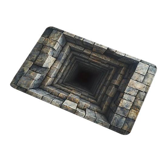 Коврик для пола 3D дизайн с оптической иллюзией Ковер для пола с противоскользящими точками Художественный дизайн пещеры Декоративный акцентный ковер Домашний декор