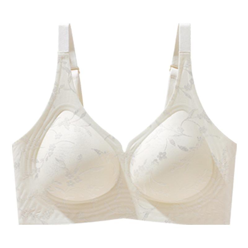 Small Chest Push-up Anti-sagging Underwear Without Steel Ring Soft Support Chinese Style Jacquard Bra