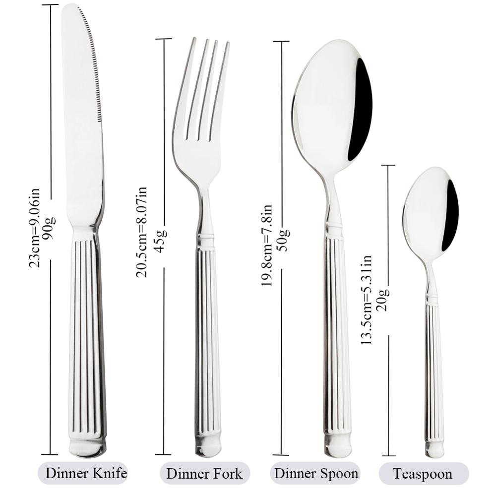 Western Cutlery Set 32Pcs Stainless Steel Tableware Set Dinner Knife Coffee Spoons Fork Dinnerware Home Kitchen Flatware Set