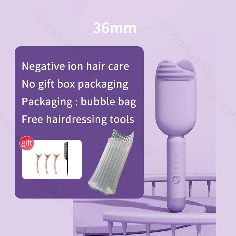 Hair Curling Iron 36mm Deep Wave Hair Curler 4 Temperature Adjustable Fast Heating Crimping Iron Styler Wand for All Hair Style