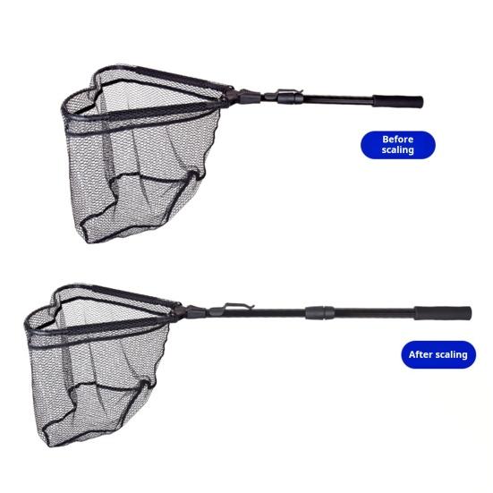 Рыболовный сачок из алюминиевого сплава с телескопической ручкой, портативный складной треугольный каркас, рыболовные принадлежности для ловли карпа