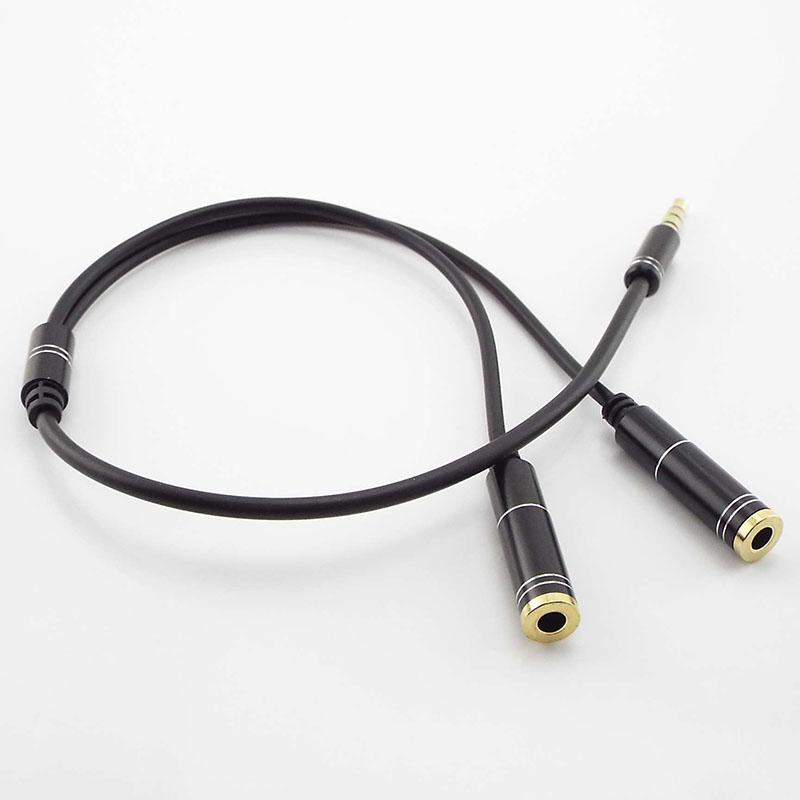 3.5mm Stereo Audio Cable Male To 2 Female Headset Mic Y Splitter Cable Adapter Mobile Phone Adapter Converter Connector