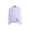 adidas Бейсбольная куртка Neo Color Block Letter Print, унисекс, светло-фиолетовая IK5428