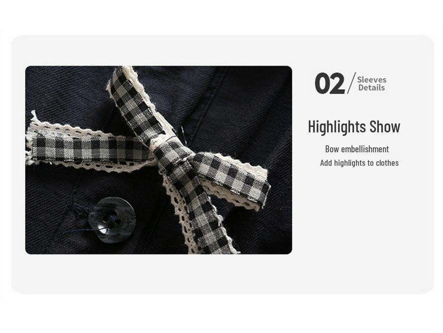 Куртка для девочек в корейском стиле с бантом - 2025 Весна/Осень Легкий модный топ