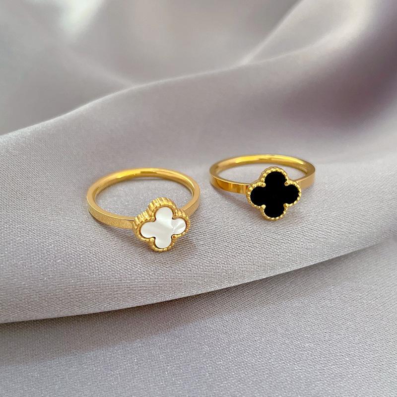 Не выцветающее Кольцо «Танцующий на ветру Клевер на удачу» Мужское и женское Модное Простое Кольцо на указательный палец