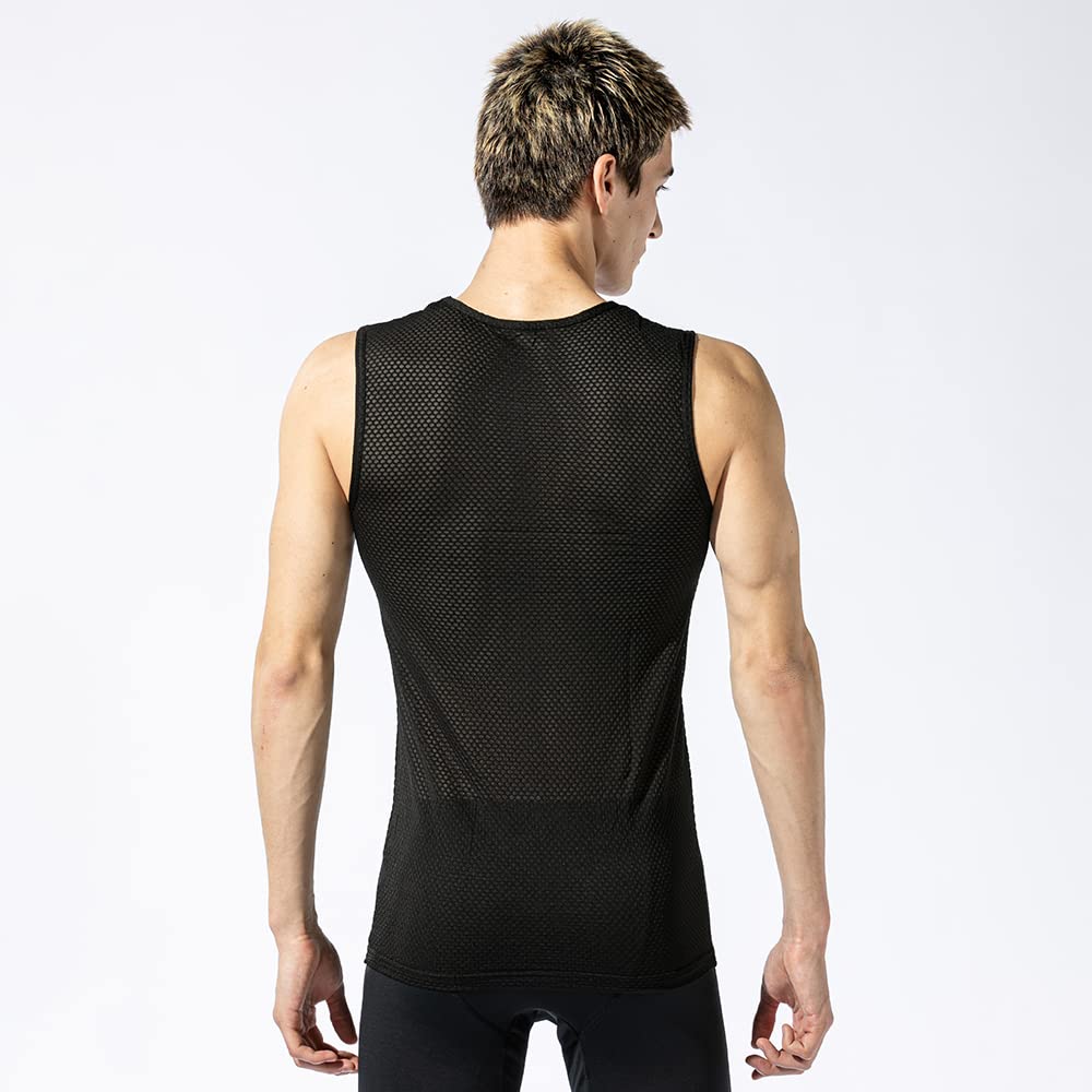 Перчатки Otafuku всесезонные внутренние без рукавов с круглым вырезом 3D первый слой [впитывающие пот быстросохнущие дезодорирующие сетчатые компрессионные мужские] JW-520 черные M