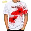 Летняя мужская забавная футболка на Хэллоуин с надписью «I'm Good Hip Hop Horror Bloody 3D Printed», модная футболка с круглым вырезом и принтом, свободная, с коротким рукавом