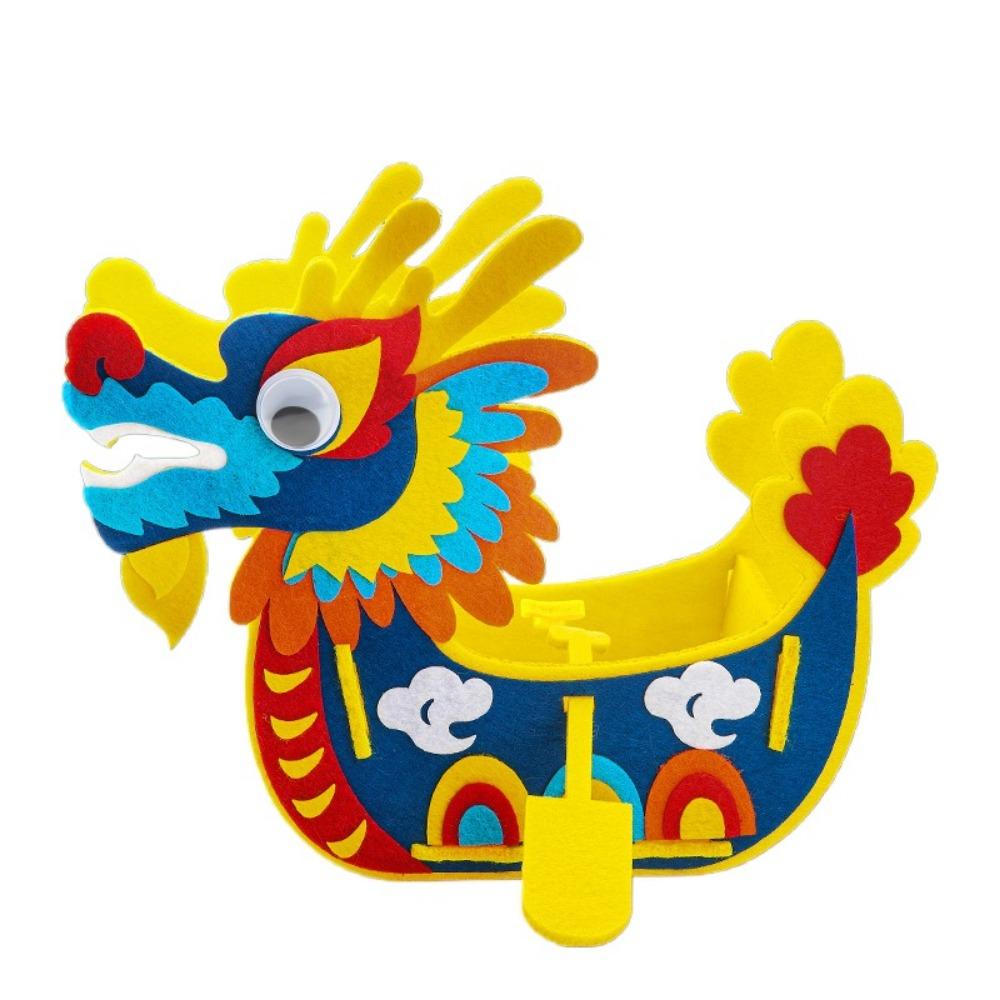 Cartoon Dragon Boat Handcraft Non Woven Fabric Boat Festival Material Package  Classroom