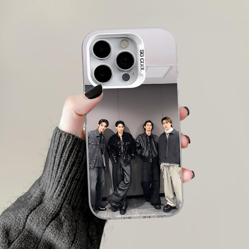 Чехол для телефона F4 Таиланд Мальчики-цветы для iPhone 16,15,14,13,12,11,Pro,Max,Plus,Mini,XS,SE Защита от падения Белый Матовый Жесткий Бампер