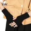 Knitted Arm Warmers for Women Ribbed Wrist Warmers, Stretchy Cable Fingerless Gloves, Lightweight Warm Sleeves Soft Mitten, Half Finger Autumn Winter