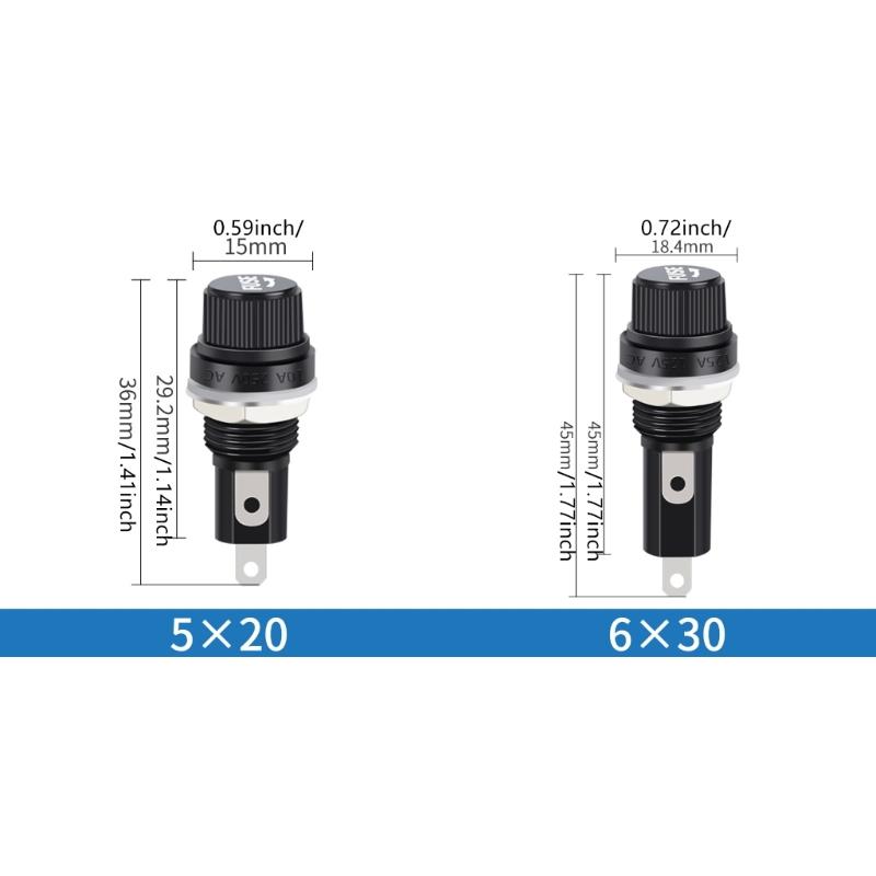 5Pieces Glass Tube Fuses Holders With Premium Coppers Components Suitable For DIY Enthusiasts And Electronic Engineers