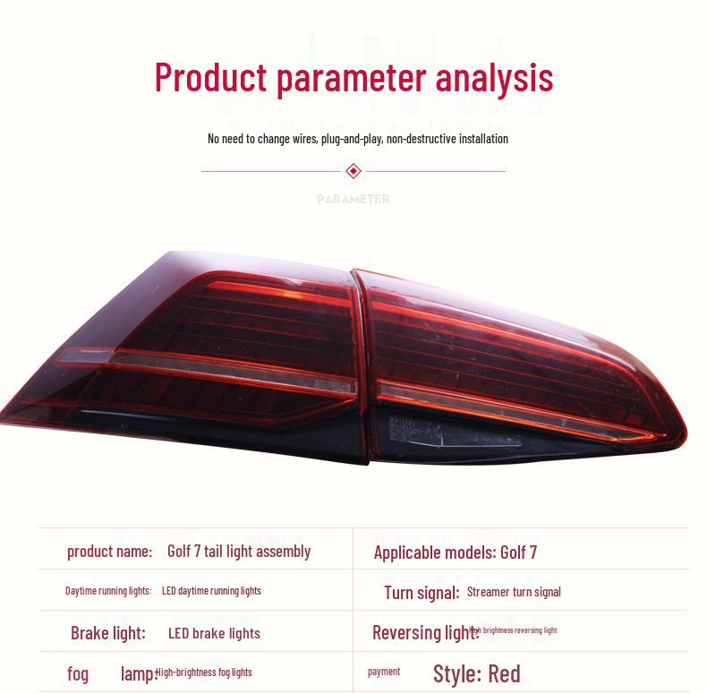 Volkswagen Golf 7 & 7.5 R-Line LED Taillights with Dynamic Turn Signal