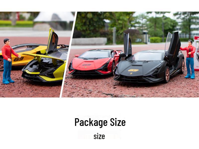 Модель автомобиля Lamborghini из легкого сплава Black Mamba в масштабе 1/24 с инерционным механизмом, звуком, светом и функцией верхней двери.