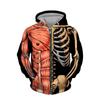 Ужас скелет 3D печатных молний толстовки мужские женские повседневные модные с капюшоном большой размер толстовка детская застежка-молния толстовка спортивный костюм пальто