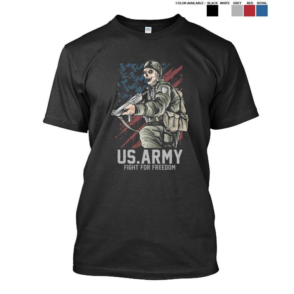 US Army Fight Freedom with Skull Soldier Pro Unisex T-shirt