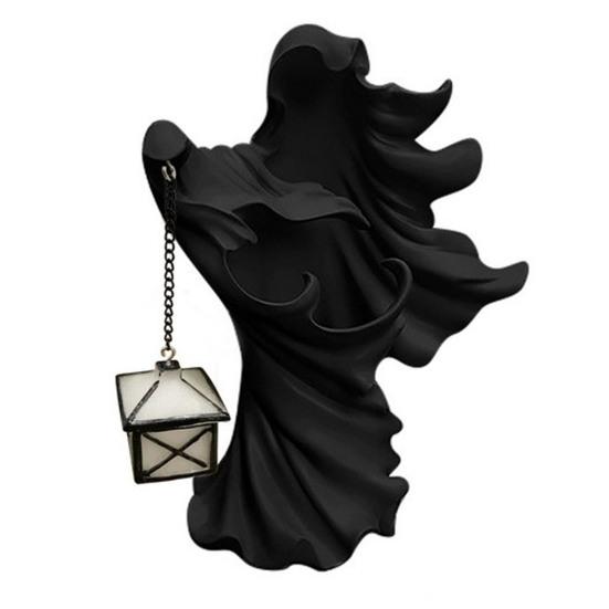 Страшный адский посланник, безликая скульптура призрака, уникальная статуя ведьмы из смолы с фонарем, украшение на Хэллоуин