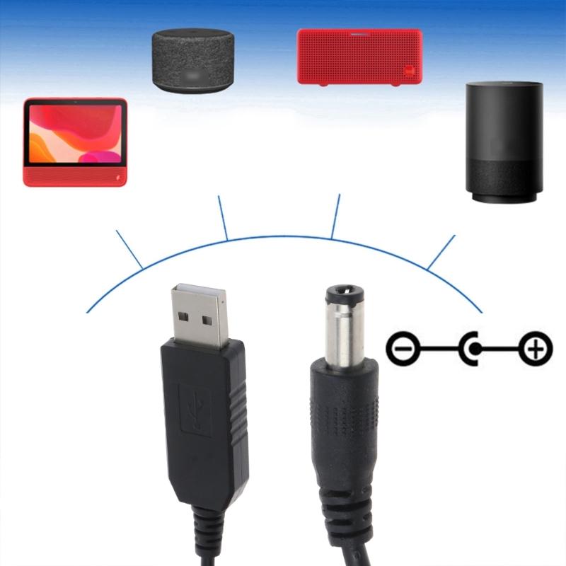 Кабель-бустер USB длиной 100 см с круглым разъемом DC5.5x2.1 мм, бустерный кабель для роутеров, провод, повышающий напряжение с 5 В до 12 В, зарядный кабель