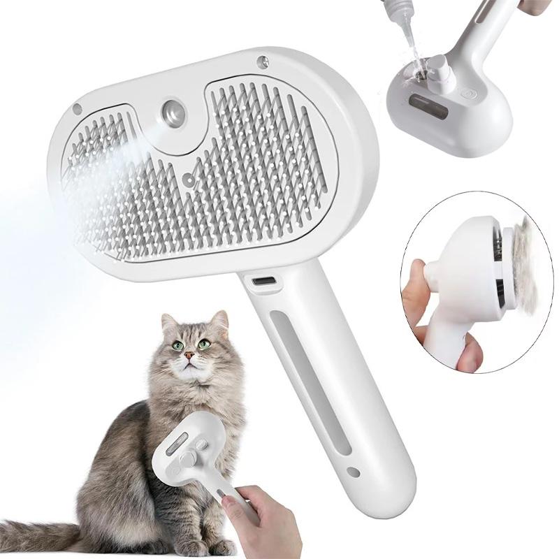 3Dog Hair Brush Cat Hair Brush Electric Pet Cleaning Brush Steam Spray Brush Massage Hair Removal Comb anti-Tangle Brush