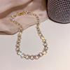 Korea Choker Necklace Inlaid Pearl Necklace Women Jewelry