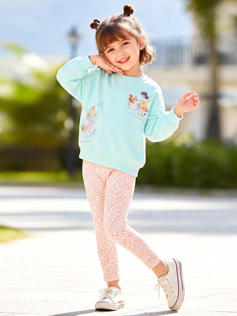Комплект из худи с длинным рукавом для девочек Little Maven, осенний, европейский/американский