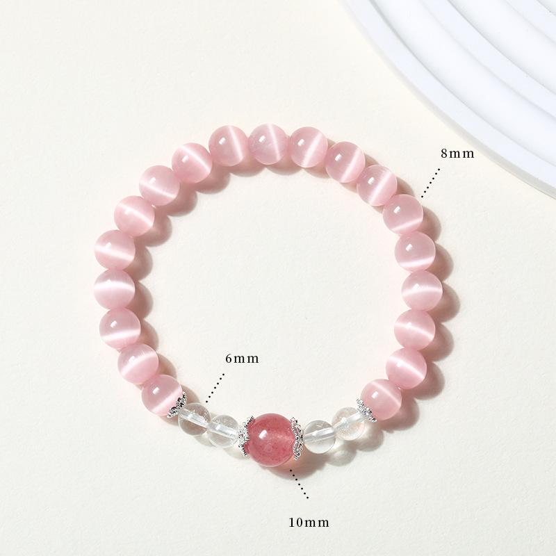 Amethyst & White Crystal Beaded Bracelet for Girls - Sweet Summer Fairy Jewelry