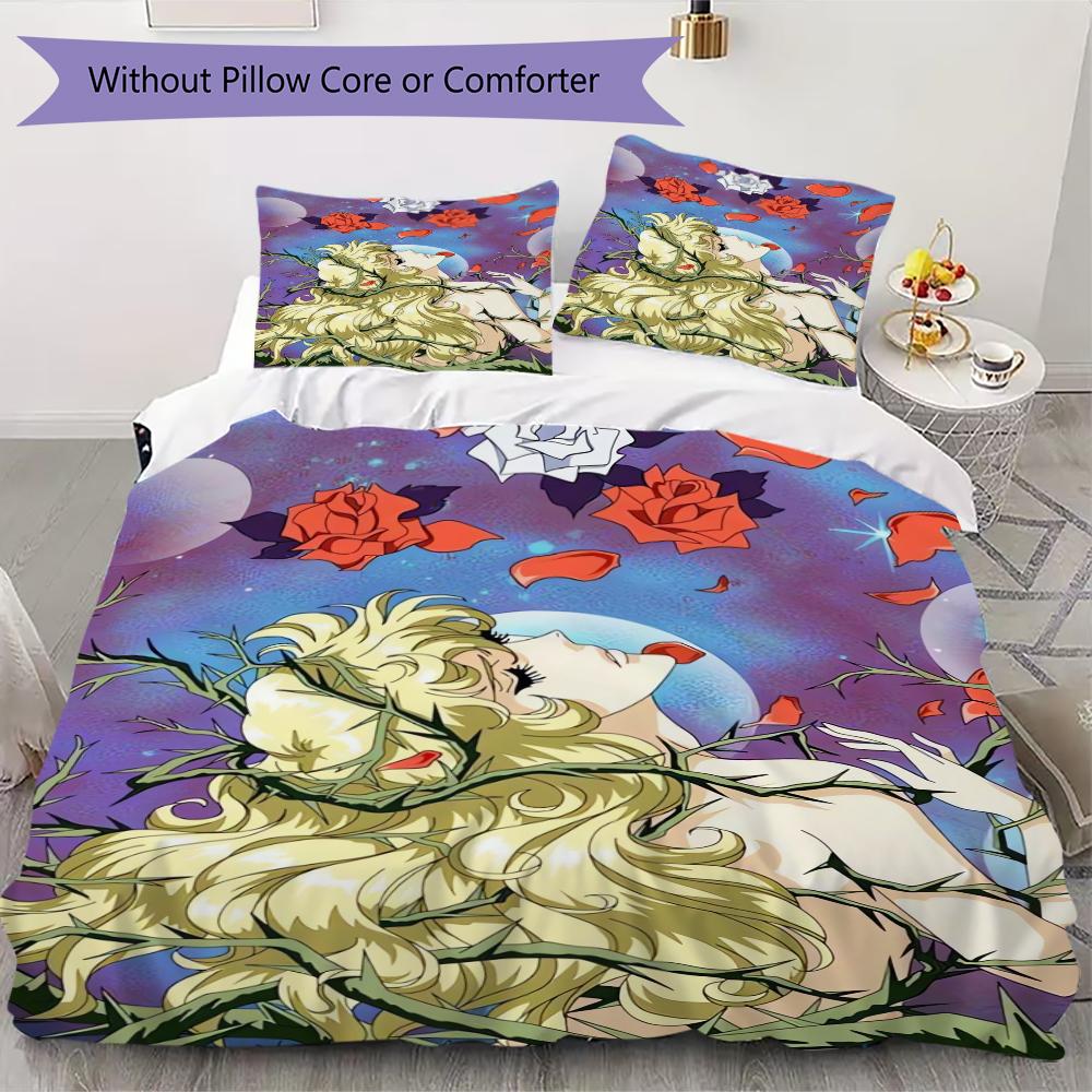 Versailles Rose Love Pattern Bedding uilt Set uilt Cover Pillowcase Home Decoration Birthday Gift (1 * duvet cover + 2 * pillowcase without core)240