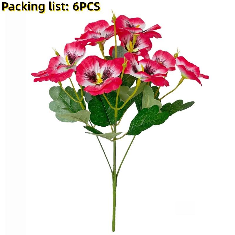 6 шт. Искусственные цветы анютины глазки Многоцветные Реалистичные Шелковые Искусственные Цветы для Патио Сада Веранды Свадьбы Весеннего Внутреннего Наружного Декора