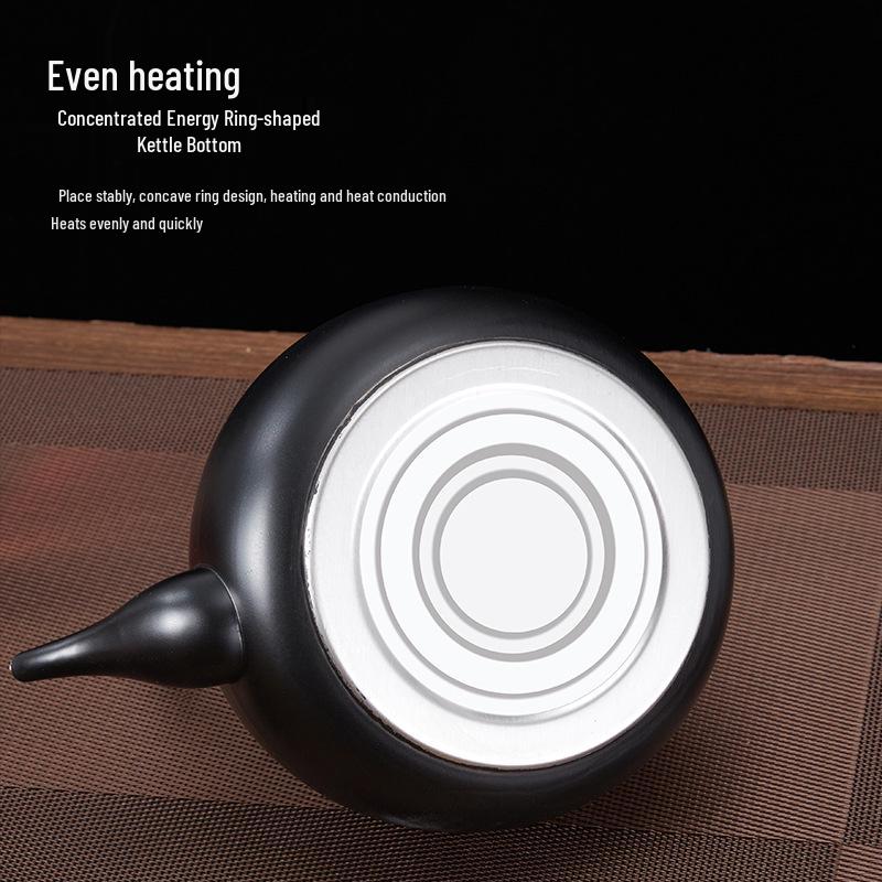Утолщенный черный классический чайник из нержавеющей стали для ресторана и отеля, подходит для индукционных плит, маленький чайник для чайной церемонии.