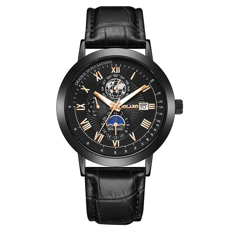 Лучший бренд роскошные мужские часы бизнес кварцевые часы календарь дата часы кожаные спортивные наручные часы для мужчин