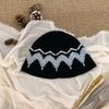 New knitted hat women's jacquard contrasting colors autumn and winter casual warm ear protection wool hat high sense versatile