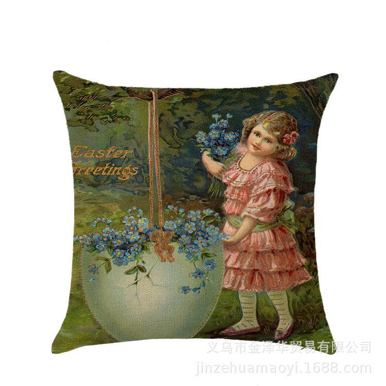 Акварельный кролик яйцо пасхальный наволочка скандинавский офис диван полиэстер наволочка домашняя мебель
