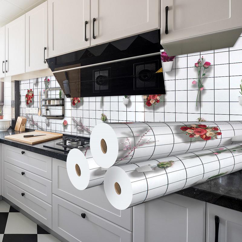 Водонепроницаемые Маслостойкие Самоклеящиеся Кухонные Обои для Плит и Вытяжек