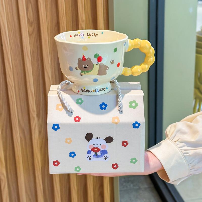 Подарок на день рождения высокой ценности, милая керамическая кружка с кошкой в горошек, практичный сувенирный подарочный набор для девочек и подруг