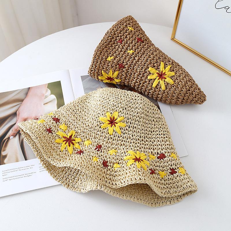 Плетеная соломенная шляпа женская летняя защита от солнца шляпа от солнца для путешествий пляжная шляпа от солнца отпуск дышащая складная