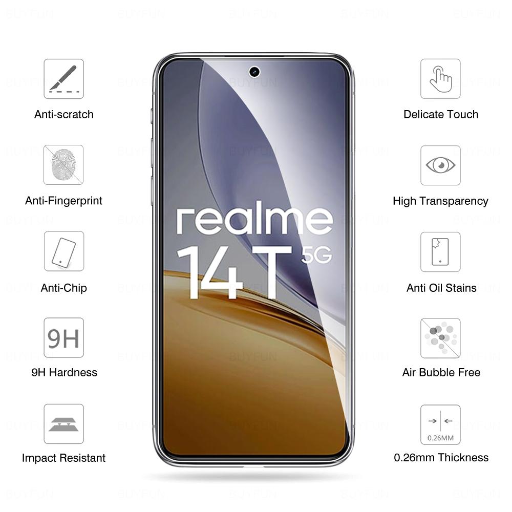 3 шт. Защитное стекло для экрана Realme 14 5G/ 14T 5G, закаленное стекло, твердость 9H, HD-стекло