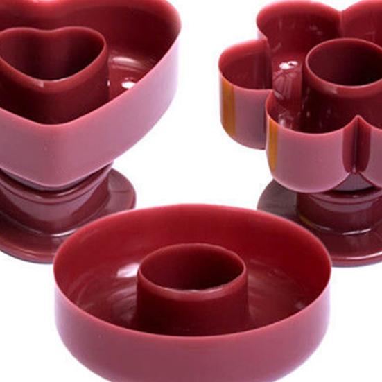 Yousheng 3Pcs/Set Doughnut Mold Round/Heart/Flower Shaped Food Grade DIY PP Dessert Fondant Cake Cutter Maker Mould Baking Tools