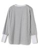 SHIPS Топ с длинным рукавом в рубчик, размер единый, женский, полосатый/однотонный, 312050299, Белый,