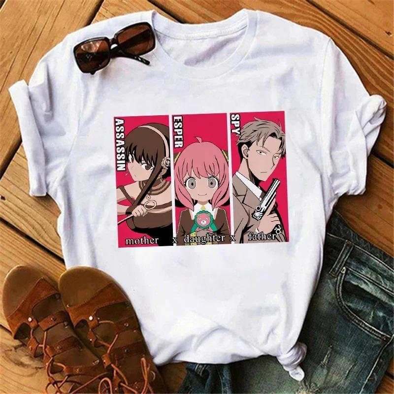 Футболка аниме Spy X Family женская японская мода Harajuku футболки с коротким рукавом летние топы Kawaii O-Neck женская футболка топ унисекс