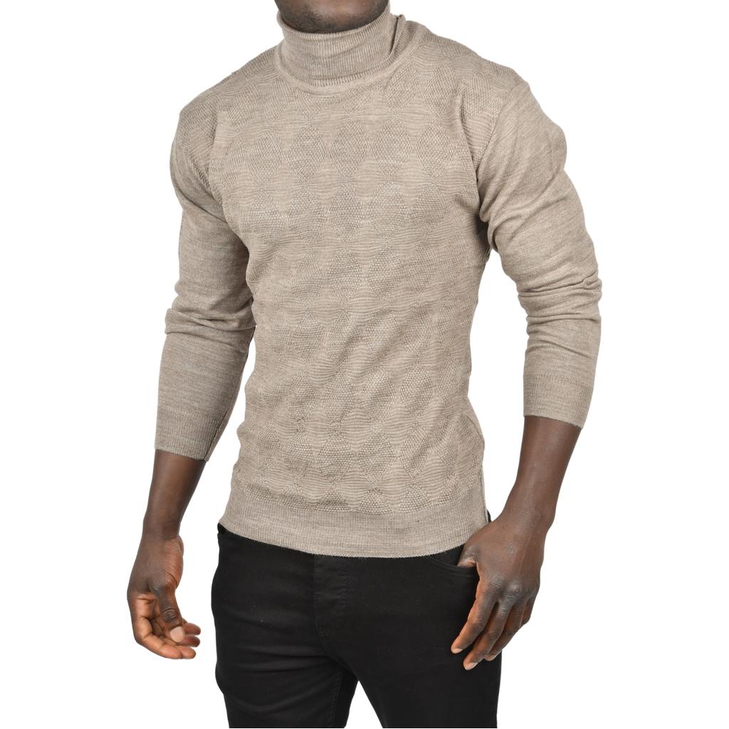 DeepSEA Slim Fit Diamond Patterned Full Turtleneck Knitwear Водолазка свитер 2505507