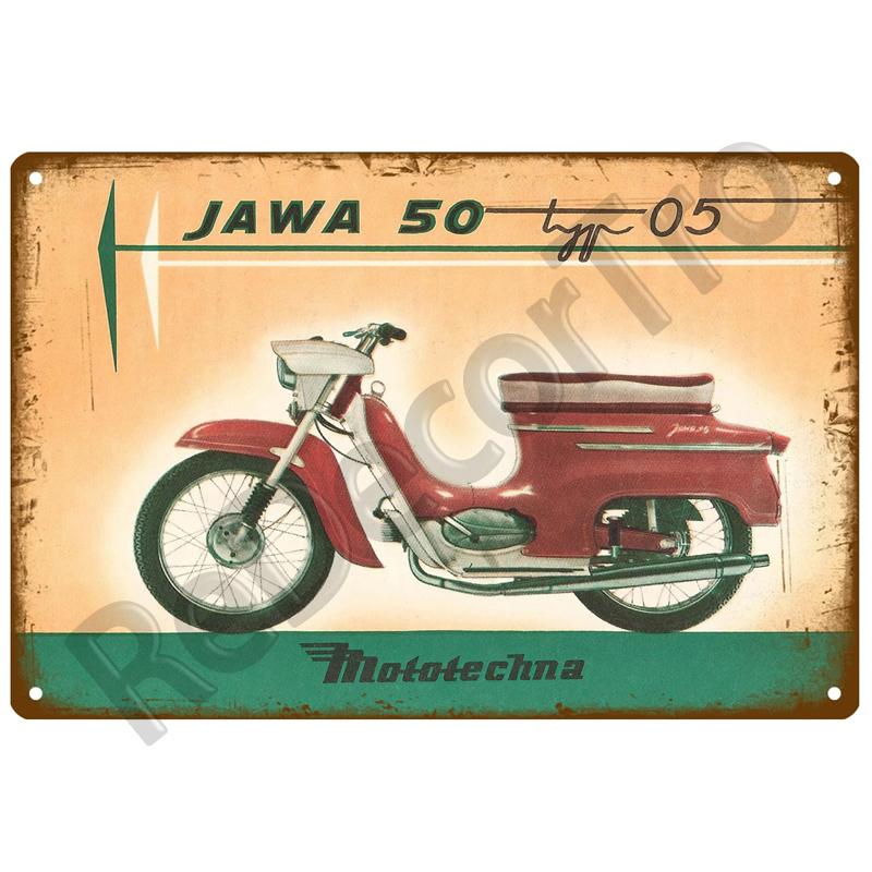 JAWA Vintage Wall Poster Vintage Retro Wall House Restaurant Decoration Plaque Metal Wall Decor Art Metal Sign Tin Sign Plate