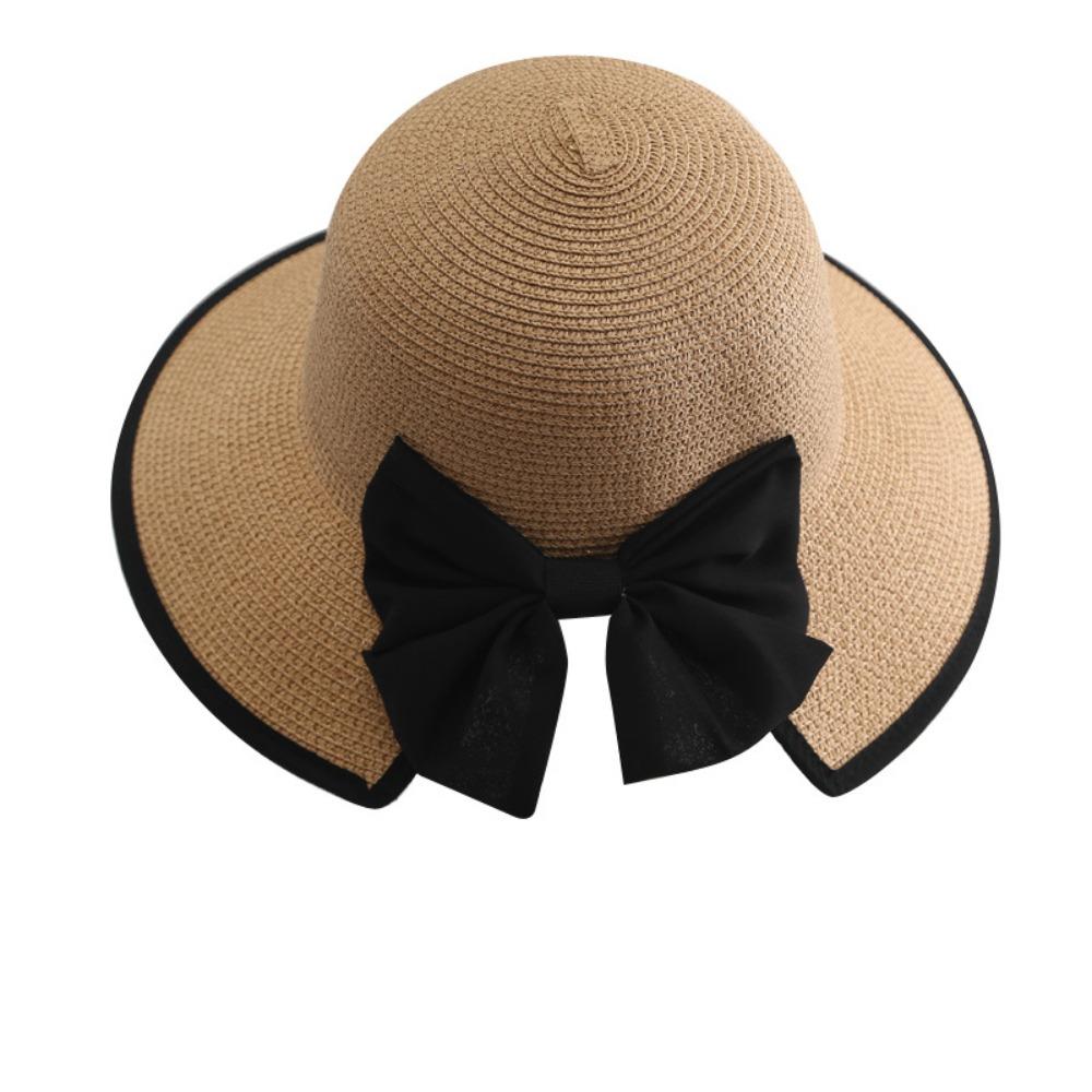 Women Summer Floppy Beach Straw Hat Wide Brim Foldable Cap Sun Hat