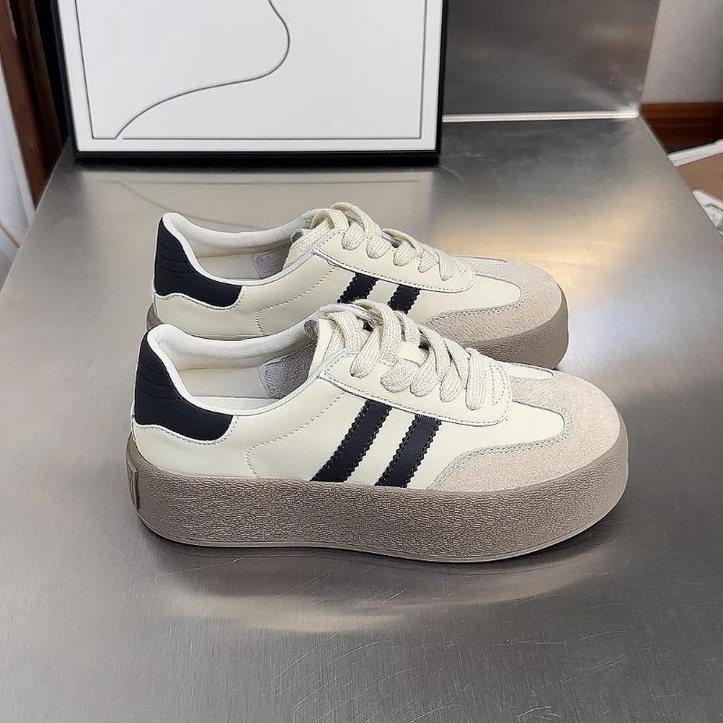 Толстая подошва Новые Круглые Носки Ретро Повседневные Бордовые Туфли Для Женщин