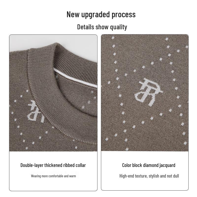 Мужской пуловер с геометрическим жаккардовым узором