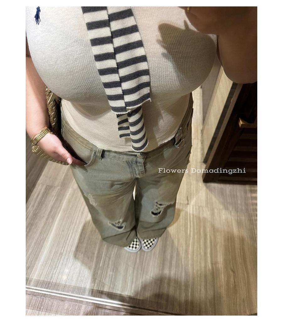 Yellow Mud Cowboy Distressed High-Waisted Wide-Leg Jeans for Women