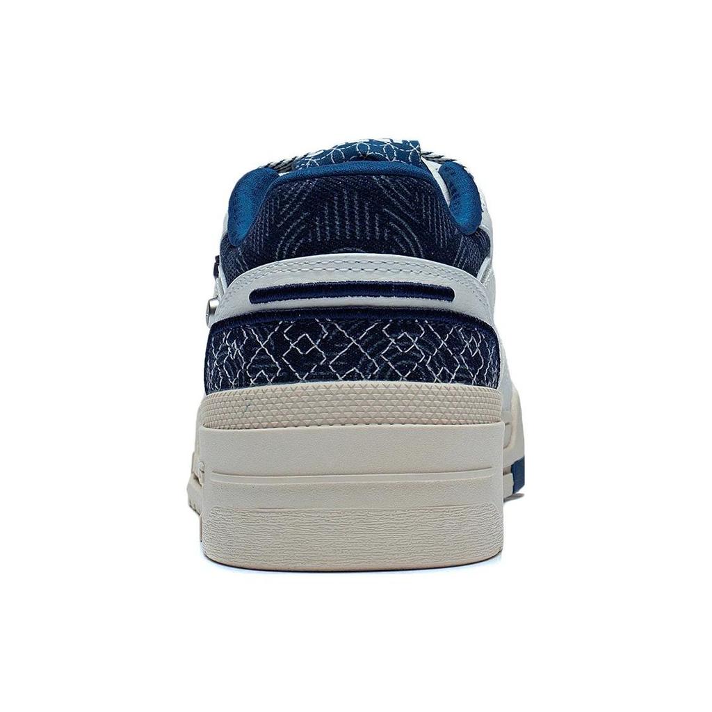 Li Ning 001 Btc Prm прочные дышащие низкие кроссовки для скейтбординга мужские белые синие AGCT003-1